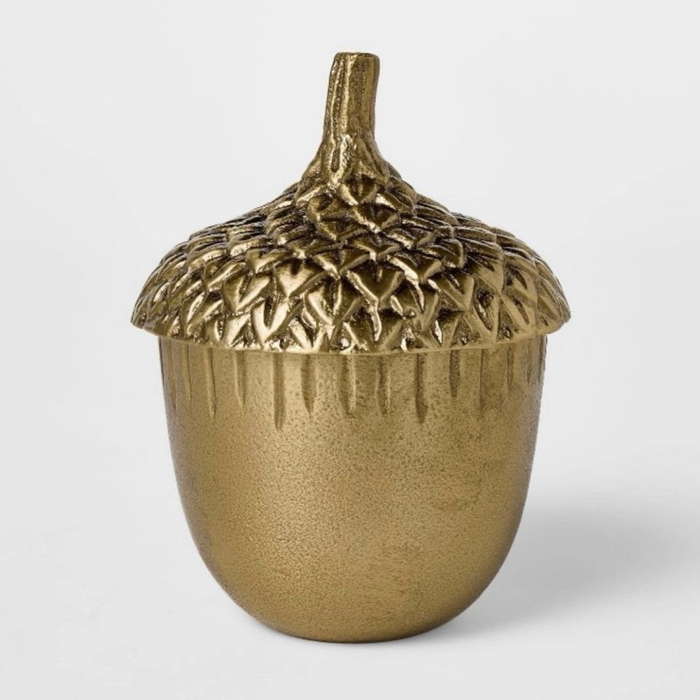 NWOT Cast Metal Acorn Canister - Threshold Studio McGee